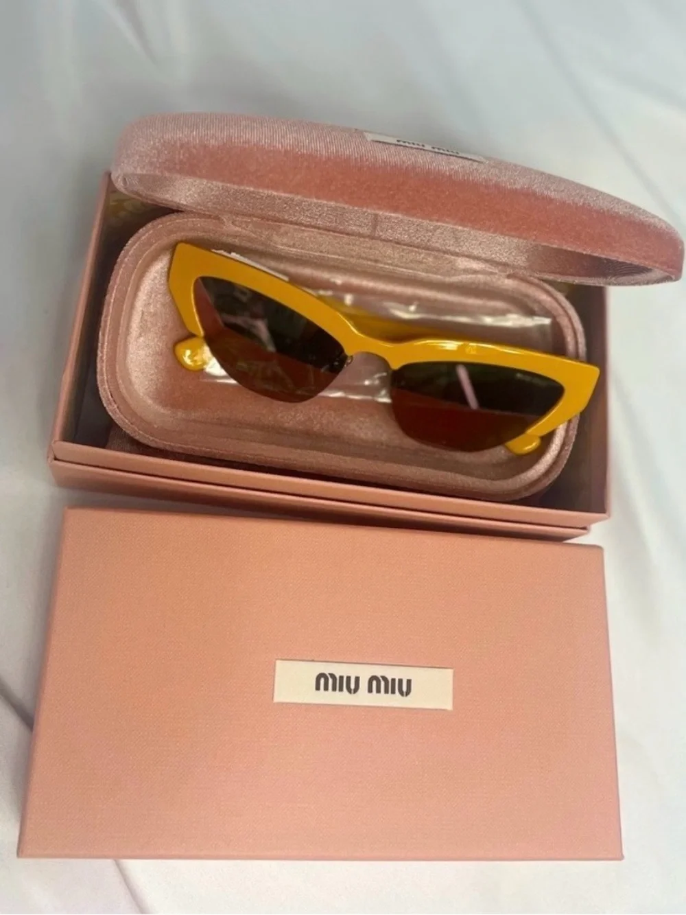 Miu Miu Yellow Cat Eye Sunglasses - MU 04US